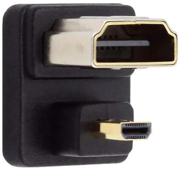 Alt view image 3 of 7 - WRIARICH 180° Up Angled Micro HDMI Male to HDMI Female Adapter, Supports 4K@60Hz
