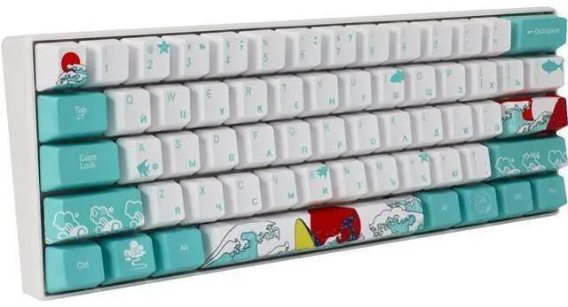 Main image of WRIARICH (Only Keycaps) Russian Coral Sea 60% PBT Keycaps Set OEM Profile for MX Switches Mechanical Gaming Keyboard GK61 64