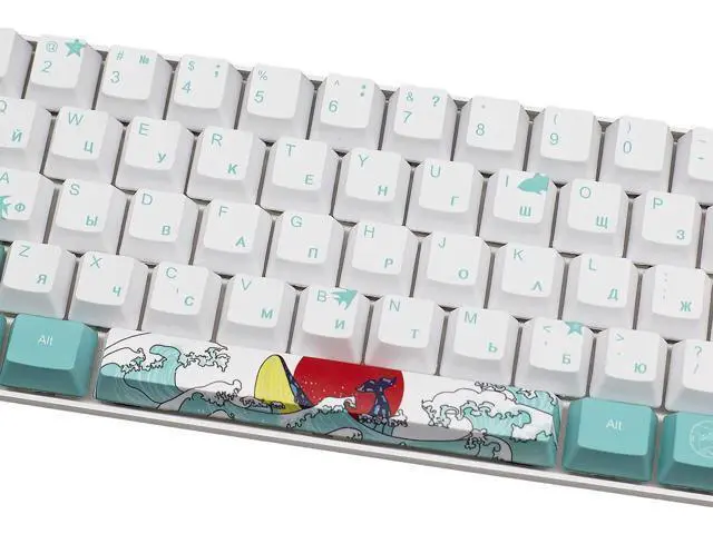 Alt view image 5 of 7 - WRIARICH (Only Keycaps) Russian Coral Sea 60% PBT Keycaps Set OEM Profile for MX Switches Mechanical Gaming Keyboard GK61 64