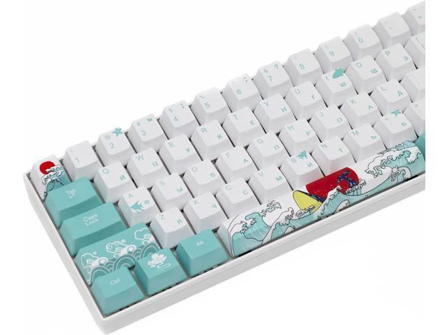 Alt view image 4 of 7 - WRIARICH (Only Keycaps) Russian Coral Sea 60% PBT Keycaps Set OEM Profile for MX Switches Mechanical Gaming Keyboard GK61 64