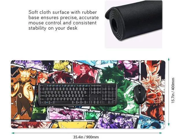 Alt view image 2 of 6 - WRIARICH One_Piece Mouse Pad Anime Mouse Pad Gaming Mouse Pad Large Mouse Pad Extended Desk Mat Desk Pad for Keyboard and Mouse Suitable.15.735.4 in C