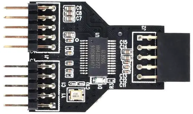Alt view image 4 of 6 - WRIARICH 9-Pin USB 2.0 Header 1 to 2 Port Splitter Adapter, Motherboard Internal USB Hub Connector