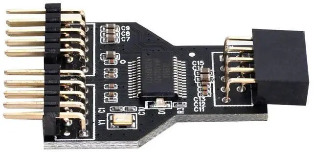 Alt view image 5 of 6 - WRIARICH 9-Pin USB 2.0 Header 1 to 2 Port Splitter Adapter, Motherboard Internal USB Hub Connector