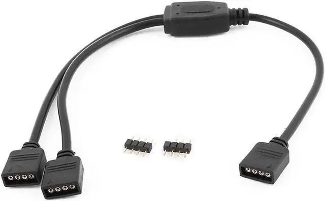 Alt view image 2 of 3 - WRIARICH 1FT 12V 4-Pin RGB RBW 2-Way Splitter Cable AURA RGB LED Strip Lighting Hub Adapter