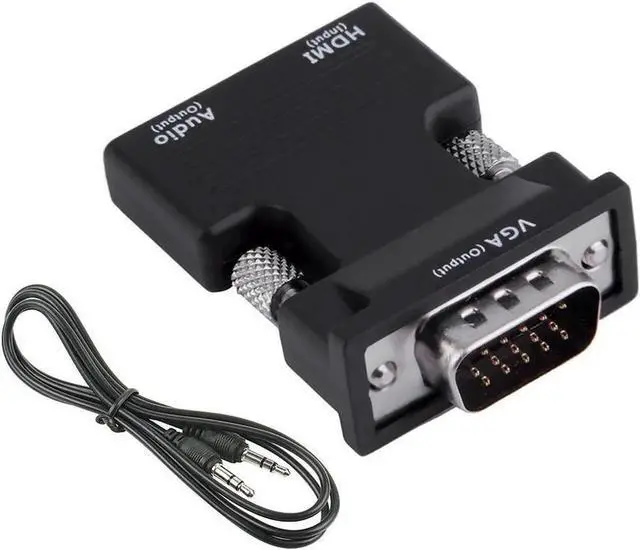 Main image of WRIARICH 1080P HDMI Female to VGA Male Converter Adapter with 3.5mm Stereo Audio Jack, Portable HDMI to VGA Dongle Compatible with Laptop, PC, PS3, Xbox, STB, Blu-ray Player, DVD & TV Stick