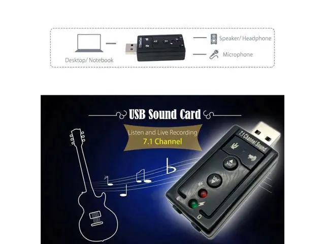 Alt view image 5 of 6 - WRIARICH USB Sound Card Virtual 7.1 Channel Audio Interface Sound Card Adapter External Audio Card Speaker Microphone Jack for Laptop