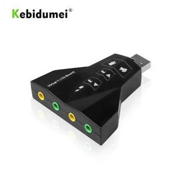 Main image of WRIARICH 7.1 Channel USB 2.0 3D Audio Sound Card External USB Sound Card Adapter Microphone Speaker Sound Cards 4 Ports