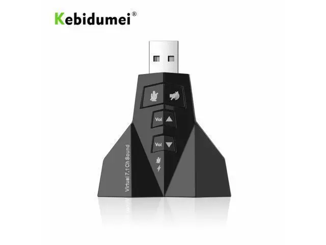 Alt view image 2 of 5 - WRIARICH 7.1 Channel USB 2.0 3D Audio Sound Card External USB Sound Card Adapter Microphone Speaker Sound Cards 4 Ports