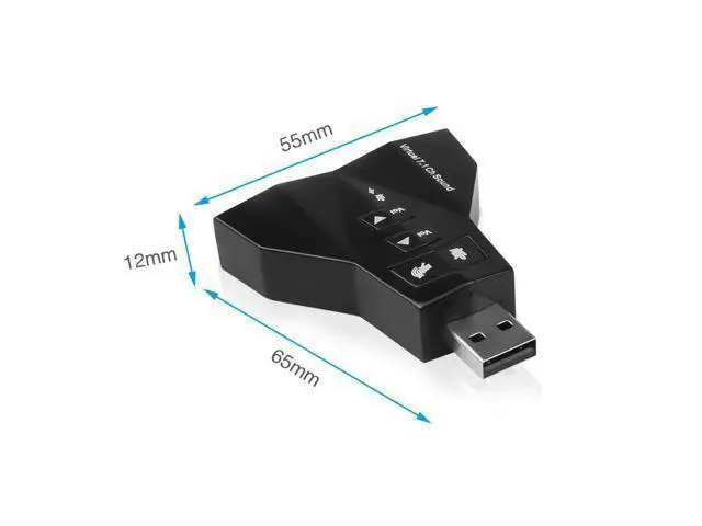 Alt view image 3 of 5 - WRIARICH 7.1 Channel USB 2.0 3D Audio Sound Card External USB Sound Card Adapter Microphone Speaker Sound Cards 4 Ports