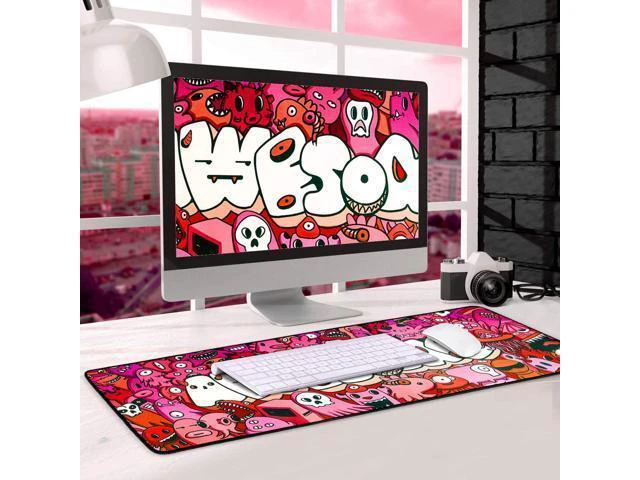 Alt view image 7 of 7 - WRIARICH Mouse Pad Extended Large Gaming Mouse Pad Graffiti Anime Mousepad Mouse Mat for Laptop, Computer & PC (A-31.5"x11.8")