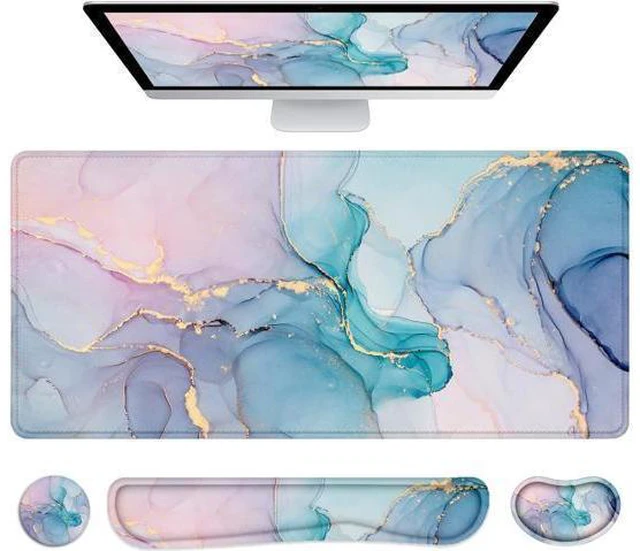 Main image of WRIARICH Desk Mat Mouse Pad with Wrist Rest 4-in-1 Large Mouse Pads for Desk Ergonomic Mouse Pad and Keyboard Wrist Rest Gaming Keyboard Mat for Office Home
