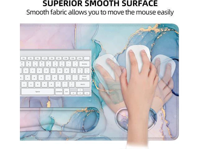 Alt view image 4 of 7 - WRIARICH Desk Mat Mouse Pad with Wrist Rest 4-in-1 Large Mouse Pads for Desk Ergonomic Mouse Pad and Keyboard Wrist Rest Gaming Keyboard Mat for Office Home