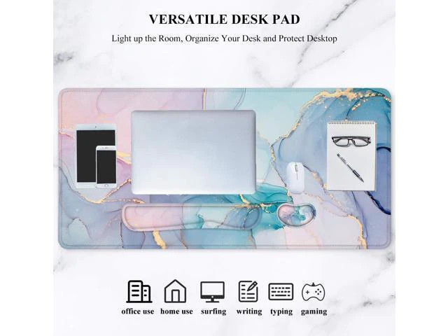 Alt view image 7 of 7 - WRIARICH Desk Mat Mouse Pad with Wrist Rest 4-in-1 Large Mouse Pads for Desk Ergonomic Mouse Pad and Keyboard Wrist Rest Gaming Keyboard Mat for Office Home