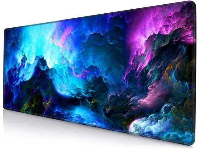 Main image of WRIARICH Gaming Mouse Pad Large Non-Slip Rubber Base Mousepad Keyboard Mouse Mat Desk Pad with Stitched Edges 31.5x11.8inch Dazzling Galaxy