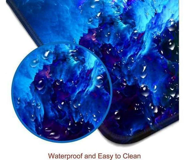 Alt view image 3 of 6 - WRIARICH Gaming Mouse Pad Large Non-Slip Rubber Base Mousepad Keyboard Mouse Mat Desk Pad with Stitched Edges 31.5x11.8inch Dazzling Galaxy