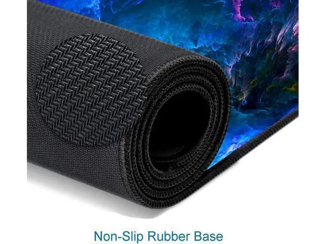Alt view image 4 of 6 - WRIARICH Gaming Mouse Pad Large Non-Slip Rubber Base Mousepad Keyboard Mouse Mat Desk Pad with Stitched Edges 31.5x11.8inch Dazzling Galaxy
