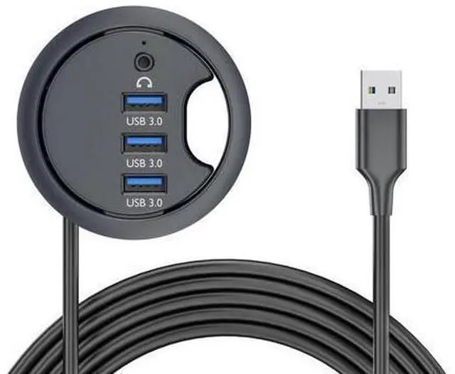 Main image of WRIARICH USB 3.0 Hub Sound Card 3 Port USB 60mm Desk Grommet Splitter Dock Station Headphone Mic Audio Interface for Desktop PC
