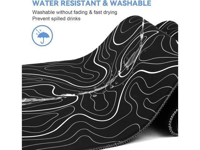 Alt view image 6 of 7 - WRIARICH Mouse Pad Gaming Mousepad 31.5 x 11.8in Large Mouse Pad for Keyboard and Mouse with Anti-Slip Rubber Base Keyboard Pad XL Mouse Mat for Home and OfficeBlack with White Topographic Line