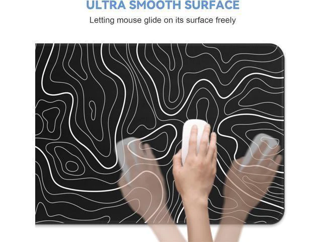 Alt view image 7 of 7 - WRIARICH Mouse Pad Gaming Mousepad 31.5 x 11.8in Large Mouse Pad for Keyboard and Mouse with Anti-Slip Rubber Base Keyboard Pad XL Mouse Mat for Home and OfficeBlack with White Topographic Line