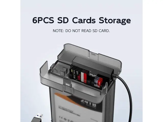 Alt view image 4 of 7 - WRIARICH External Hard Drive Enclosure for 3.5 2.5 Inch SATA SSD HDD, 6Gbps USB 3.0 to SATA Drive Adapter Case Cable, with SD Card Storage + CD Box Reader, 24TB Capacity
