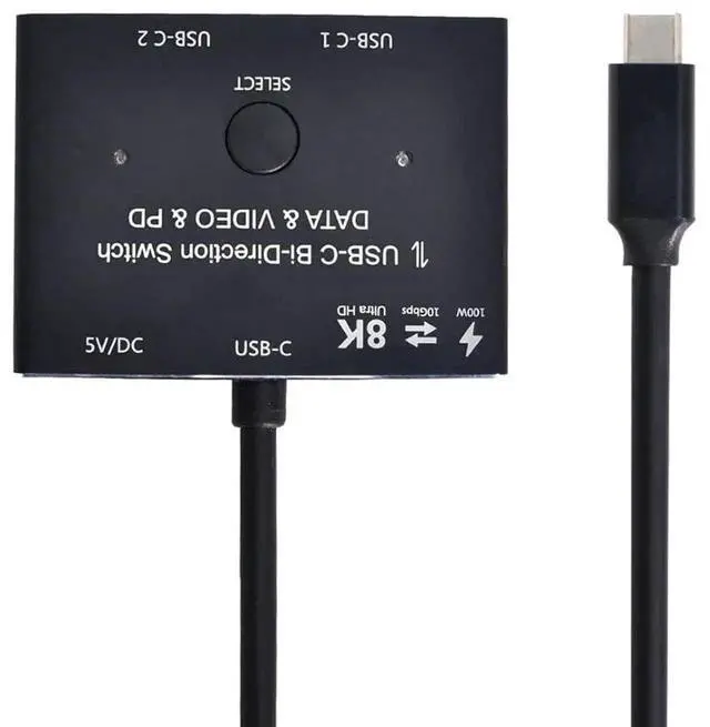 Alt view image 2 of 7 - WRIARICH Bi-Directional USB-C MST Switch Hub, 8K@30Hz Video, 100W PD Charging, 10Gbps Data, 1-In-2-Out