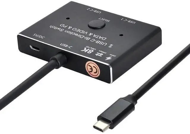 Alt view image 5 of 7 - WRIARICH Bi-Directional USB-C MST Switch Hub, 8K@30Hz Video, 100W PD Charging, 10Gbps Data, 1-In-2-Out
