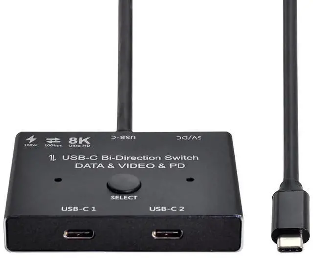 Alt view image 3 of 7 - WRIARICH Bi-Directional USB-C MST Switch Hub, 8K@30Hz Video, 100W PD Charging, 10Gbps Data, 1-In-2-Out