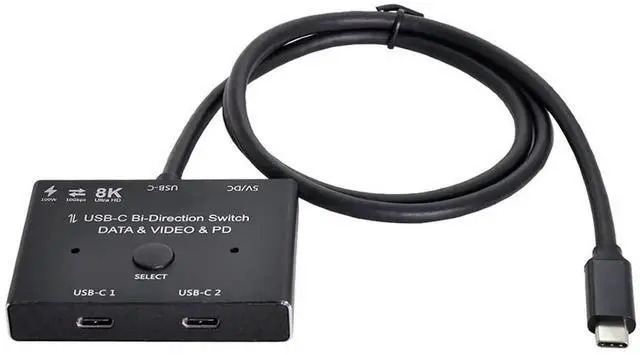 Main image of WRIARICH Bi-Directional USB-C MST Switch Hub, 8K@30Hz Video, 100W PD Charging, 10Gbps Data, 1-In-2-Out
