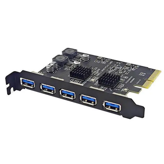 Alt view image 2 of 4 - WRIARICH 5-Port PCIe USB 3.2 Gen 2 Expansion Card, PCI-E X4 to USB 3.1 Gen2 10Gbps Adapter, 3×USB-C & 2×USB-A Hub Controller for Desktop PC