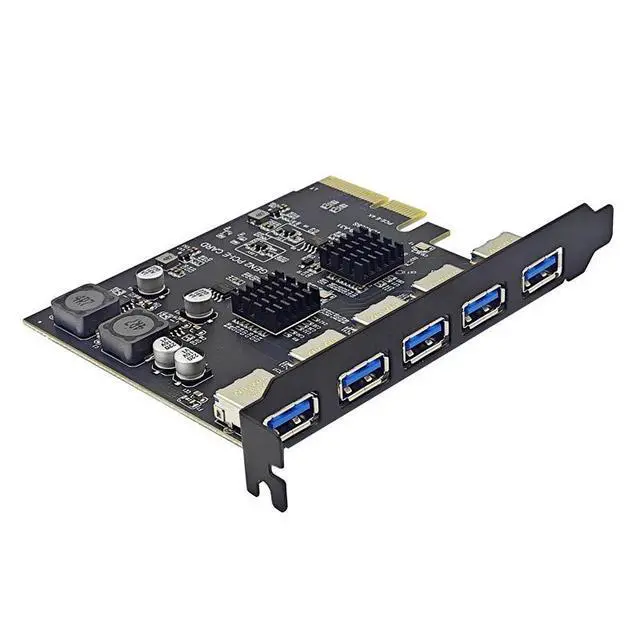 Alt view image 3 of 4 - WRIARICH 5-Port PCIe USB 3.2 Gen 2 Expansion Card, PCI-E X4 to USB 3.1 Gen2 10Gbps Adapter, 3×USB-C & 2×USB-A Hub Controller for Desktop PC