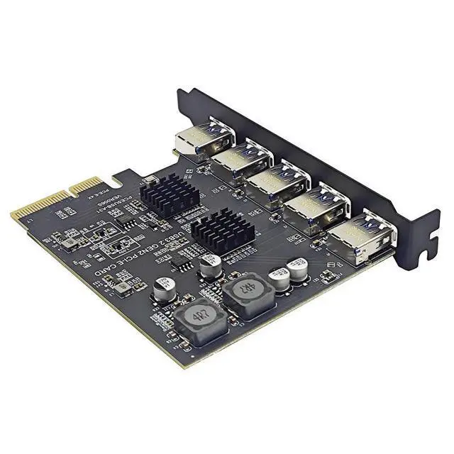 Alt view image 4 of 4 - WRIARICH 5-Port PCIe USB 3.2 Gen 2 Expansion Card, PCI-E X4 to USB 3.1 Gen2 10Gbps Adapter, 3×USB-C & 2×USB-A Hub Controller for Desktop PC