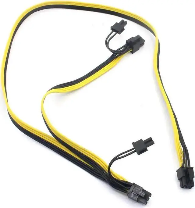 Alt view image 6 of 7 - WRIARICH 2 Pack PCIe 6Pin Male to Dual 8Pin (6+2) Male Splitter Power Cable, 18AWG GPU Modular Extension Cord