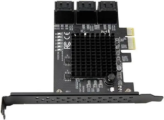 Alt view image 2 of 5 - WRIARICH 6-Port SATA 3.0 PCIe Expansion Card with Marvell 88SE9215 Chip, PCI Express SATA III Controller Adapter for Desktop HDD SSD, Comes with SATA Data Cables