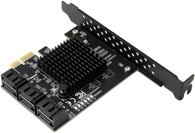 Alt view image 4 of 5 - WRIARICH 6-Port SATA 3.0 PCIe Expansion Card with Marvell 88SE9215 Chip, PCI Express SATA III Controller Adapter for Desktop HDD SSD, Comes with SATA Data Cables