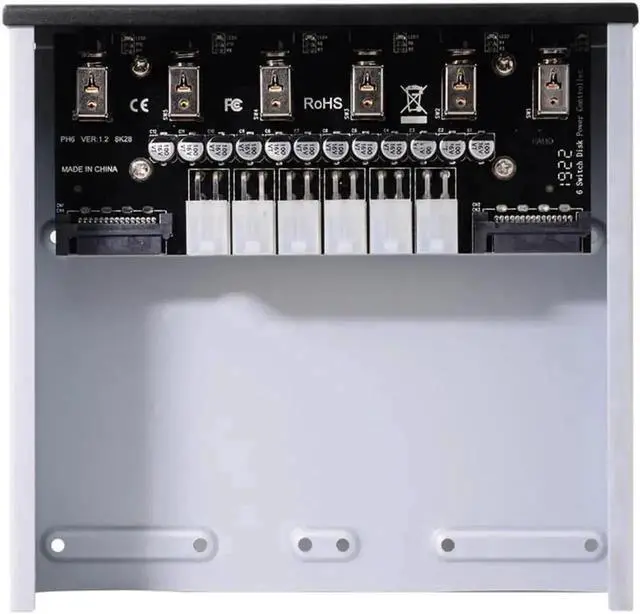 Alt view image 3 of 3 - WRIARICH 5.25 Inch Optical Drive Bay 6-Bay HDD Power Switch, Intelligent 6 Ports Hard Disk Control Management System for SATA HDD & SSD Power On/Off Separate Control