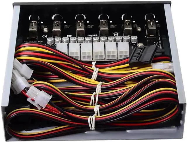 Alt view image 2 of 3 - WRIARICH 5.25 Inch Optical Drive Bay 6-Bay HDD Power Switch, Intelligent 6 Ports Hard Disk Control Management System for SATA HDD & SSD Power On/Off Separate Control