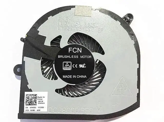 Alt view image 5 of 5 - WRIARICH New CPU GPU Cooling Fan Replacement for XPS 15 9570 Precision 5520 5530 M5520 M5530, OEM Part 008YY9 0TK9J1 TK9J1 08YY9