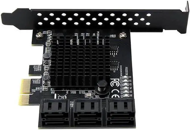Alt view image 2 of 5 - WRIARICH 6 Ports PCIe SATA Expansion Card with Marvell 88SE9215 Chip, SATA 3.0 6Gbps PCI Express SATA 3 Converter Adapter, Comes with SATA Data Cables for SSD HDD NAS DVR Storage Expansion