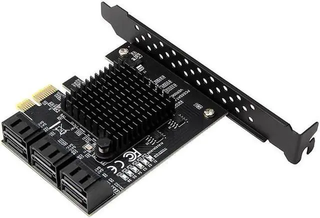 Alt view image 5 of 5 - WRIARICH 6 Ports PCIe SATA Expansion Card with Marvell 88SE9215 Chip, SATA 3.0 6Gbps PCI Express SATA 3 Converter Adapter, Comes with SATA Data Cables for SSD HDD NAS DVR Storage Expansion