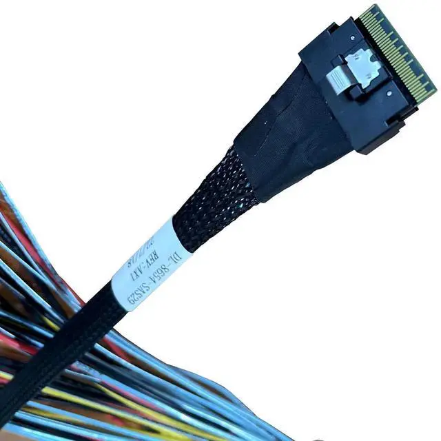 Alt view image 2 of 3 - WRIARICH PCIe 5.0 MCIO 74Pin x8 to 8×29Pin Splitter Cable with 4 Molex Big 4-Pin Power, 100cm Server Storage Cable
