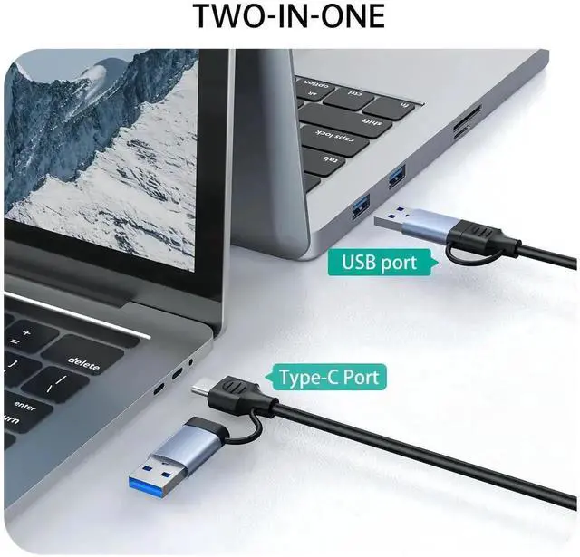 Alt view image 2 of 7 - WRIARICH MT-VIKI USB 3.0 & USB-C to Dual HDMI Multi-Monitor Adapter for Extended Display, 4K@30Hz + 1080P@60Hz Dual Screen Splitter, Driver Required for Windows & Mac Laptops