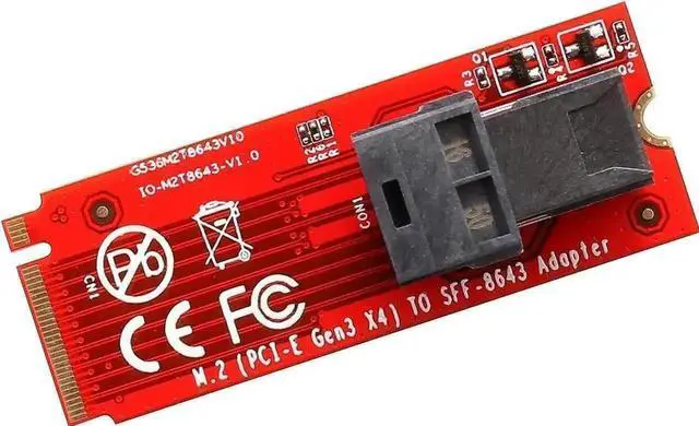 Alt view image 3 of 6 - WRIARICH SI-ADA40121 M.2 M-Key to U.2 Complete Kit, SFF-8643 Mini SAS HD to SFF-8639 Cable, PCIe NVMe 2.5 U.2 SSD Conversion Set with Power Line for Desktop Workstation Storage Upgrade
