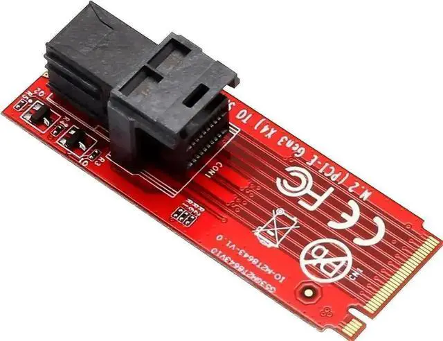 Alt view image 4 of 6 - WRIARICH SI-ADA40121 M.2 M-Key to U.2 Complete Kit, SFF-8643 Mini SAS HD to SFF-8639 Cable, PCIe NVMe 2.5 U.2 SSD Conversion Set with Power Line for Desktop Workstation Storage Upgrade
