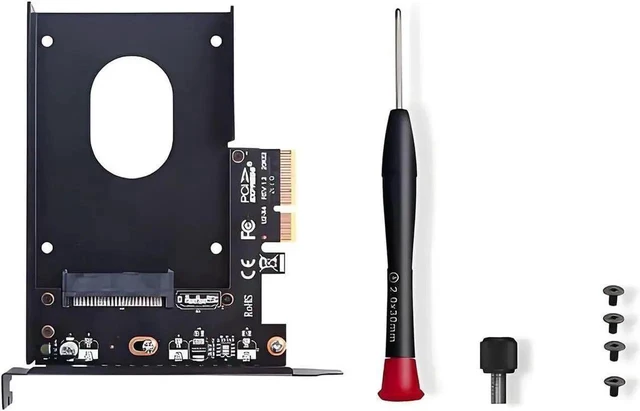 Alt view image 5 of 7 - WRIARICH PCIe 3.0 X4 to U.2 NVMe SSD Adapter Card with External Enclosure, 32Gbps High Speed Expansion Card, Fits PCIe X4/X8/X16 Desktop Slots
