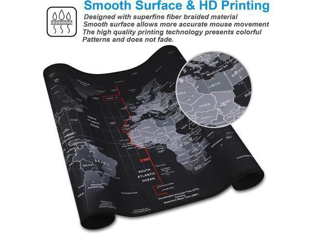 Alt view image 6 of 6 - WRIARICH XXL Professional Large Mouse Pad & Computer Game Mouse Mat (35.4x15.7x0.1IN, Map) (90 * 40 Map)