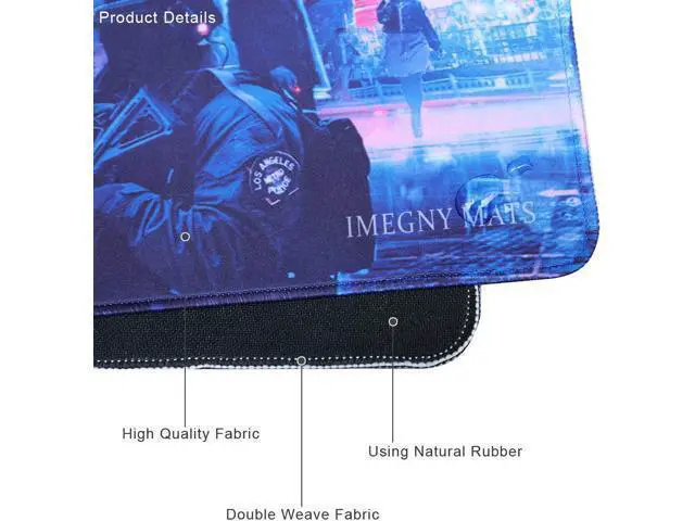 Alt view image 4 of 7 - WRIARICH Imegny Large Gaming Mouse Pad, Extended XXL Desk Pad & Non-Slip Rubber Mat for Mice and Keyboard with Stitched Edges (90x40 zisecity006)