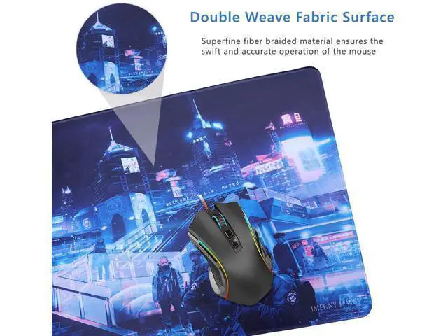 Alt view image 6 of 7 - WRIARICH Imegny Large Gaming Mouse Pad, Extended XXL Desk Pad & Non-Slip Rubber Mat for Mice and Keyboard with Stitched Edges (90x40 zisecity006)