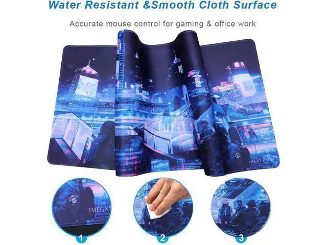 Alt view image 7 of 7 - WRIARICH Imegny Large Gaming Mouse Pad, Extended XXL Desk Pad & Non-Slip Rubber Mat for Mice and Keyboard with Stitched Edges (90x40 zisecity006)