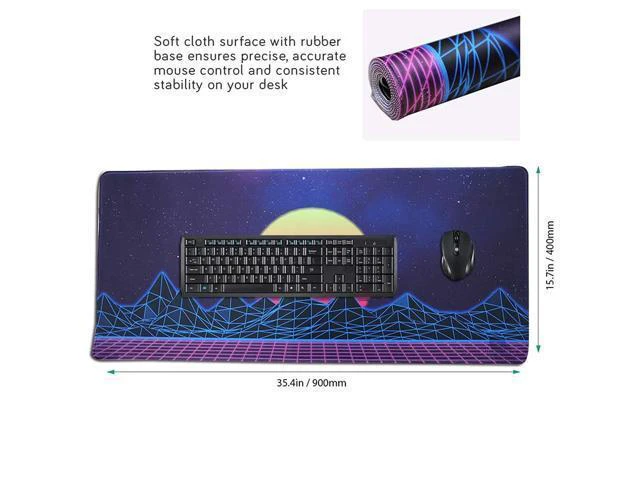 Alt view image 3 of 7 - WRIARICH Large Gaming Mouse Pad, Extended Xxl Desk Pad & Non-Slip Rubber Mat For Mice And Keyboard With Stitched Edges (90X40 Zisesun011)