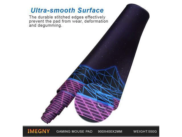 Alt view image 5 of 7 - WRIARICH Large Gaming Mouse Pad, Extended Xxl Desk Pad & Non-Slip Rubber Mat For Mice And Keyboard With Stitched Edges (90X40 Zisesun011)